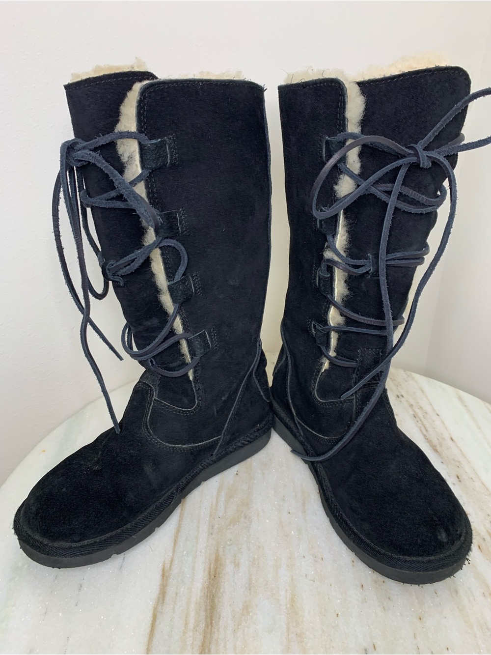 UGG boots suede winter sz 6 women’s “Whitney” Tall Lace-Up #5122